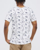 Men's White V-Neck Cotton Melange T-Shirt, with Casual Society CS Paisley Monogram Print