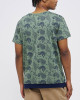 Men's Olive Jersey T-Shirt, Casual Society Paisley Monogram Print