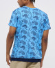 Men's Sky Blue Jersey T-Shirt, with Casual Society Paisley Monogram Print