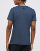 Men's Night Blue Cotton Melange T-Shirt, with Flock Personal Protective Clothing Print in Black & White