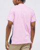 Men's Pink Polo, with Geometric Panel Tailoring and Casual Society Logo