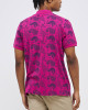 Men's Fuchsia Pique Polo, with Soho 1964 all-over Paisley Print