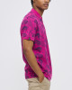 Men's Fuchsia Pique Polo, with Soho 1964 all-over Paisley Print