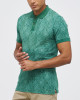 Men's Green Pique Polo, with Antique Gate Print Featuring Casual Logo