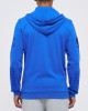 Men's Blue Single Jersey Hoodie, with Casual Society Micro-Laminate, Velvet Applique Embroidery