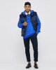 Men's Blue Single Jersey Hoodie, with Casual Society Micro-Laminate, Velvet Applique Embroidery