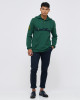 Men's Green Single Jersey Hoodie, with Casual Society Velvet Applique Embroidery