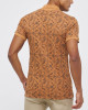 Men's Camel Polo, with Paisley Print and Embossed Casual Society Logo