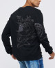 Men's Black Loop-Back Sweatshirt, with Casual Society Micro-Leather Applique Embossed Embroidery