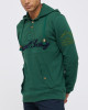 Men's Green Single Jersey Hoodie, with Casual Society Velvet Applique Embroidery