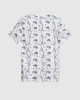 Men's White V-Neck Cotton Melange T-Shirt, with Casual Society CS Paisley Monogram Print