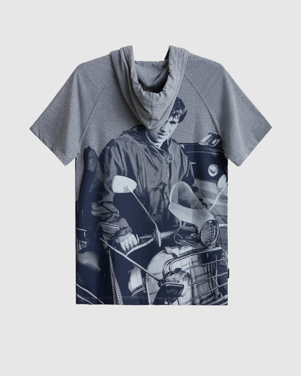 Men's Statue Grey, Hooded Single Jersey T-Shirt, Jimmy Quadrophenia Scooter Print