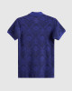 Men's Navy Pique Polo, with Baroque Print and Casual Emboosed Society Logo