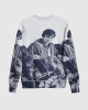 Men's Grey Loop-Back Sweatshirt with Quadrophenia Print and Embossed Velvet Embroidery