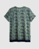 Men's Olive Jersey T-Shirt, Casual Society Paisley Monogram Print