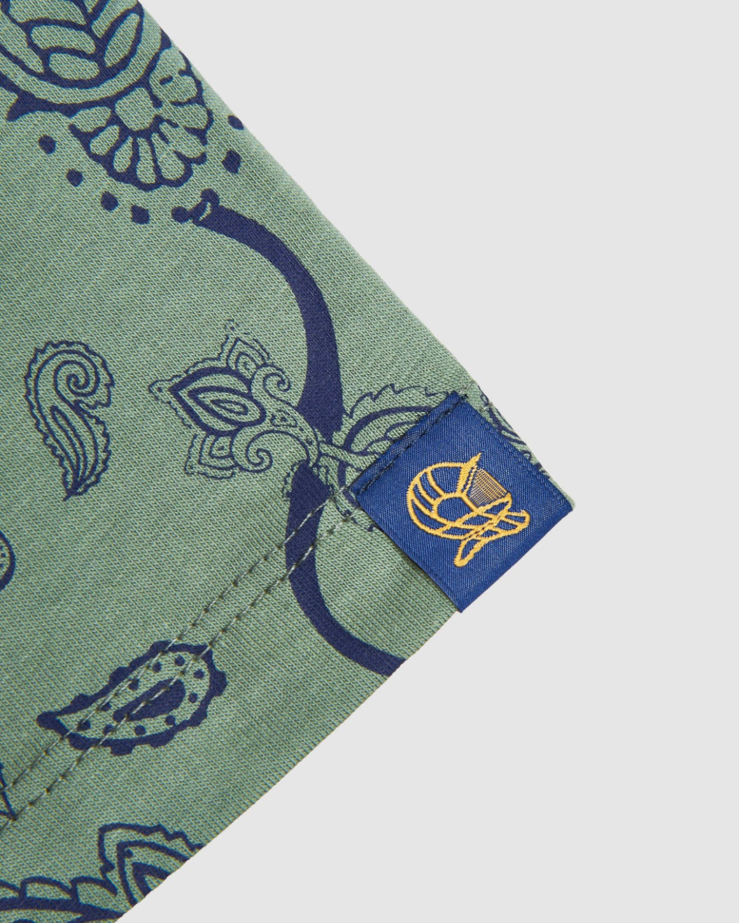 Men's Olive Jersey T-Shirt, Casual Society Paisley Monogram Print