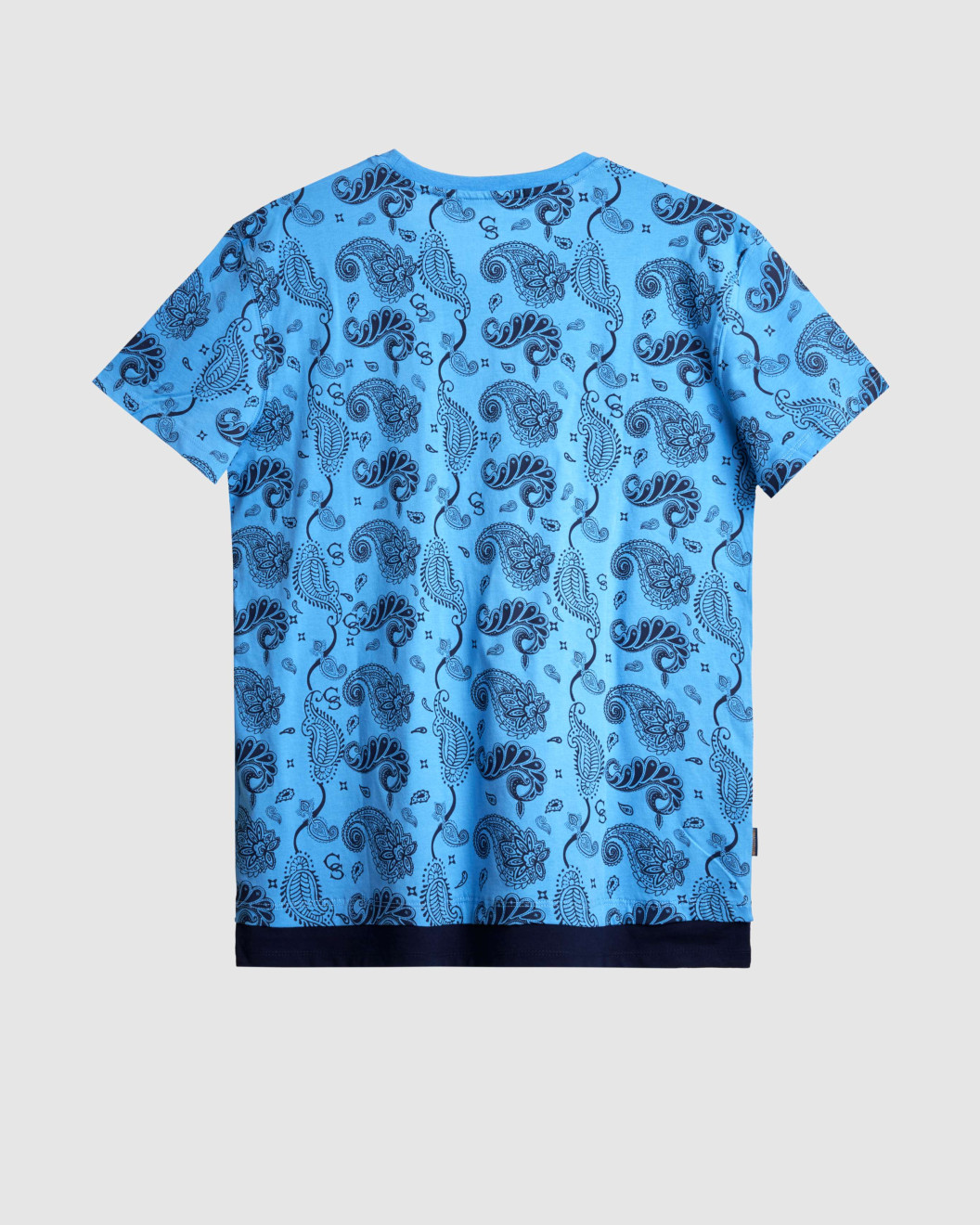 Men's Sky Blue Jersey T-Shirt, with Casual Society Paisley Monogram Print