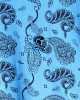 Men's Sky Blue Jersey T-Shirt, with Casual Society Paisley Monogram Print