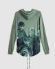 Men's Olive Green, Hooded Henley, Phil Daniels - Quadrophenia Print & Casual Society Logo