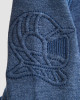 Men's Blue Loop-Back Cotton Sweatshirt, with Casual Society Embossed Micro-Leather and Velvet Embroidery