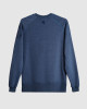 Men's Blue Loop-Back Cotton Sweatshirt, with Casual Society Embossed Micro-Leather and Velvet Embroidery