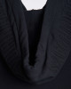 Men's Black Loop-Back Cotton Sweatshirt Hoodie with Micro-Leather Embossed Applique Embroidery