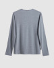 Men's Grey Cotton Melanage Henley Shirt, with Casual Society Logo in Grey Flock Print