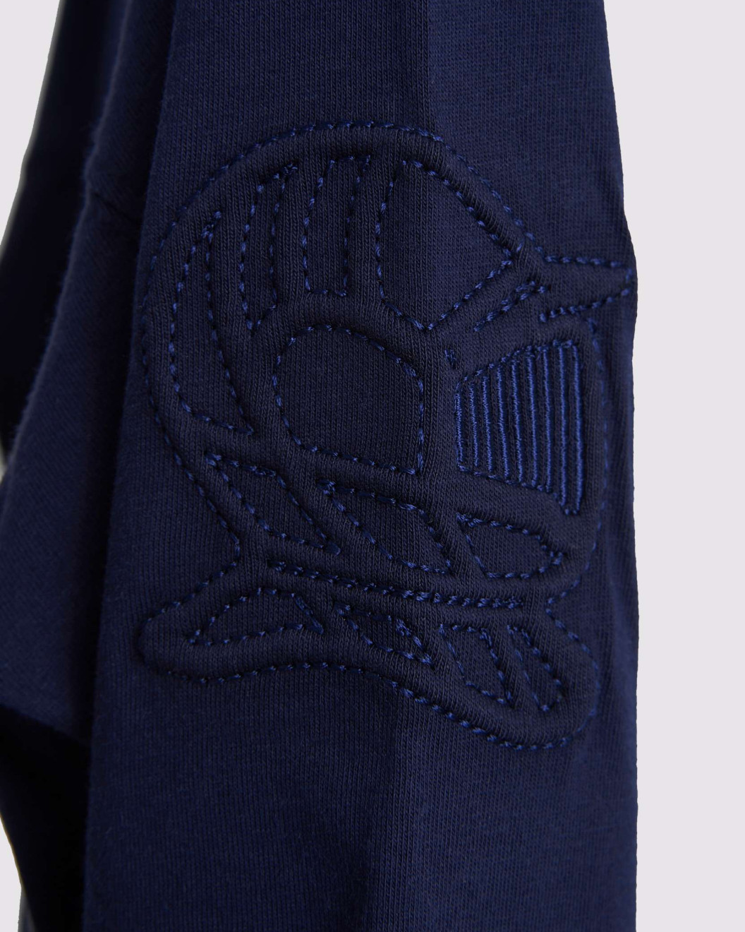 Men's Navy Blue Henley Shirt, with Jimmy - Phil Daniels Quadrophenia Print, with Embossed Embroidery Logo 