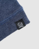 Men's Blue Loop-Back Sweatshirt, with Casual Society Micro-Leather Applique and Embossed Embroidery