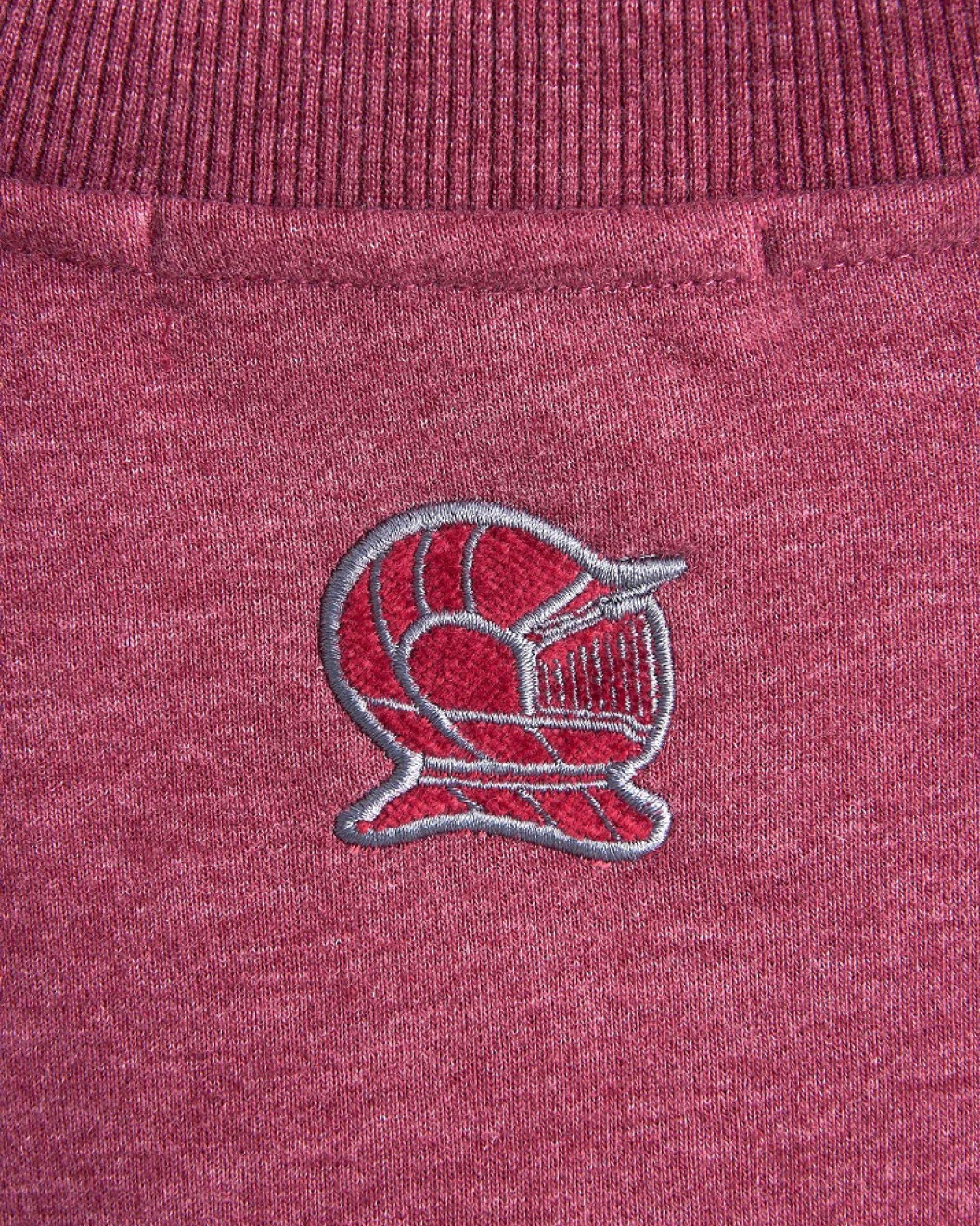 Men's Bordeux Loop-Back Sweatshirt, with Casual Society Micro-Leather Applique Embossed Embroidery