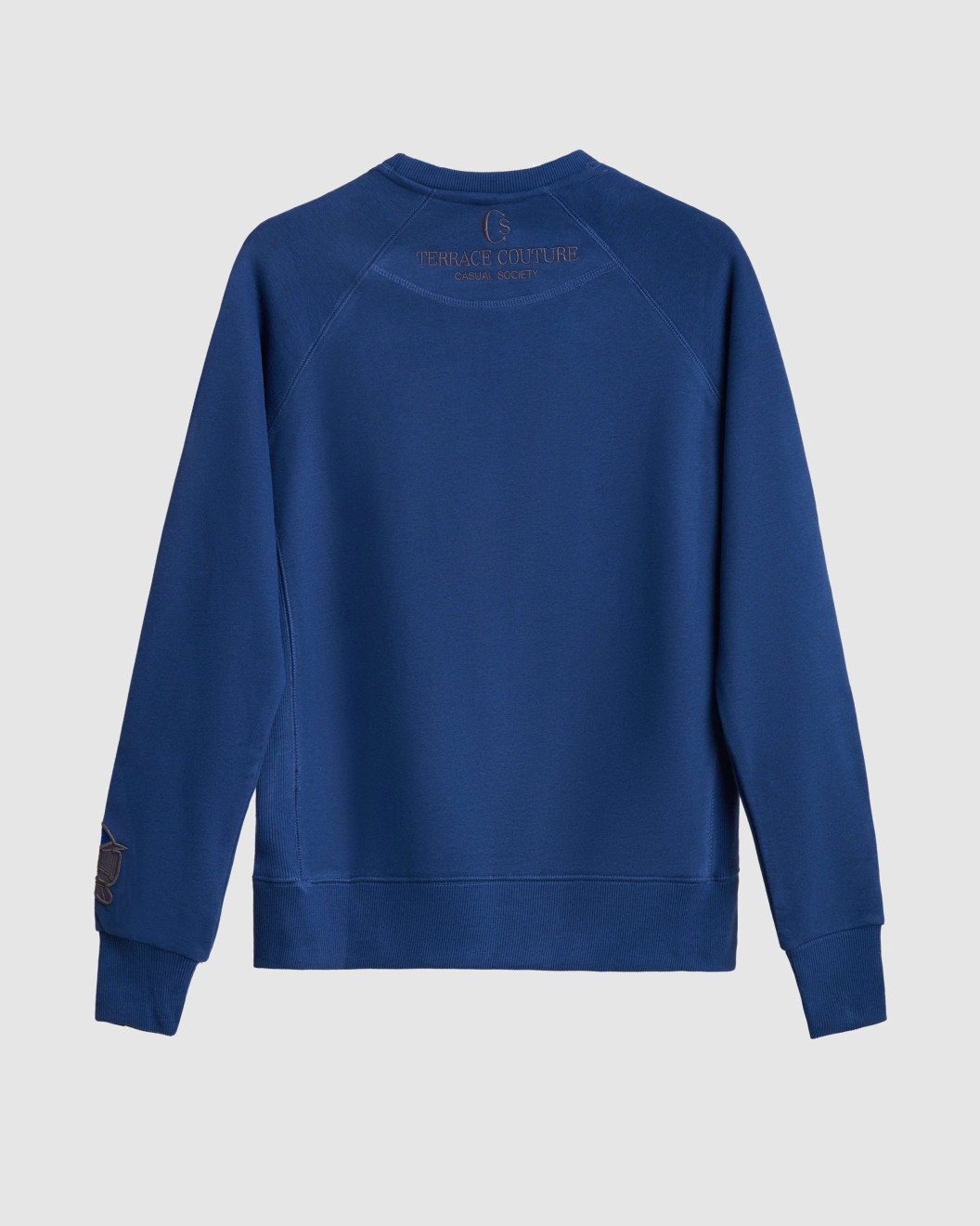 Men's Hazel Loop-Back Cotton Sweatshirt, with Embossed Casual Society Micro-Leather & Velvet Embroidery