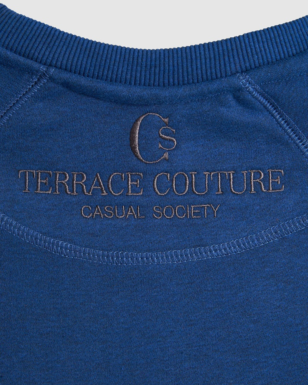 Men's Hazel Loop-Back Cotton Sweatshirt, with Embossed Casual Society Micro-Leather & Velvet Embroidery