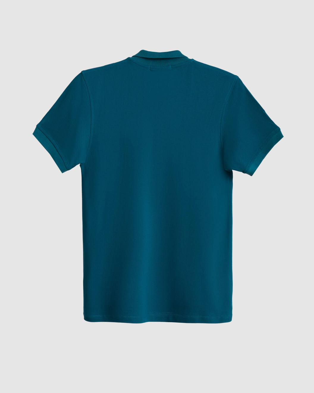 Men's Teal Polo, with Geometric Panel Tailoring and Embossed Casual Society Logo