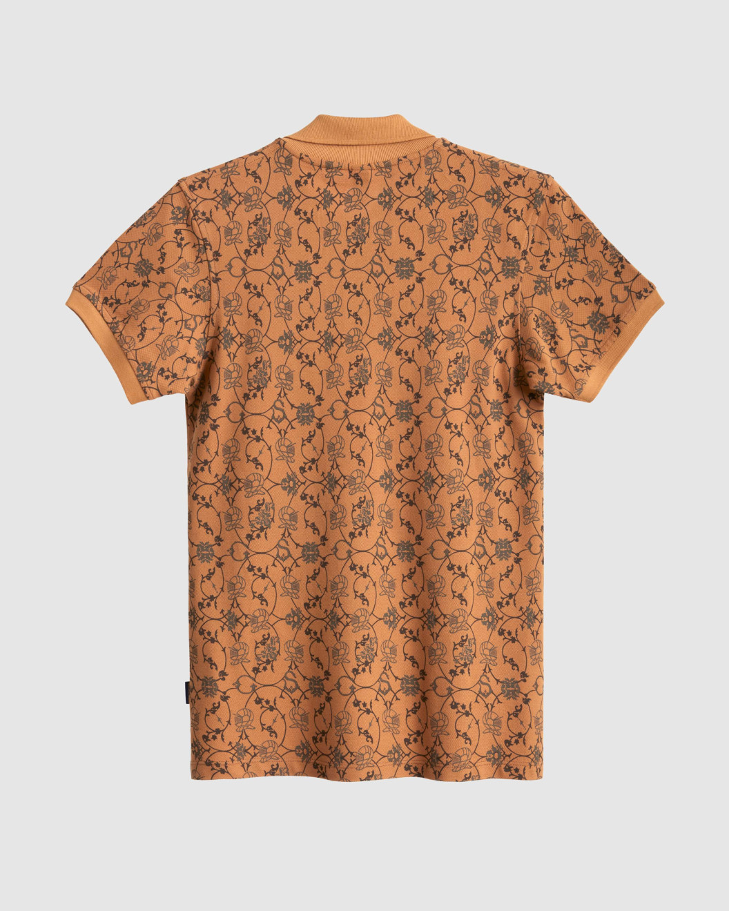 Men's Camel Polo, with Paisley Print and Embossed Casual Society Logo