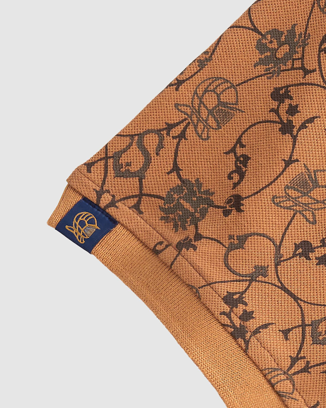 Men's Camel Polo, with Paisley Print and Embossed Casual Society Logo