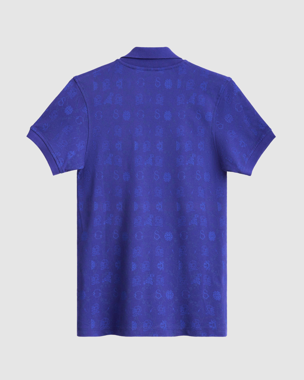 Men's Navy Polo, with Geometric Panel and Embossed Casual Society Logo