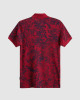 Men's Red Polo, with Baroque Wall Paper Print and Embossed Casual Society Logo