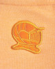 Mens, Pastel Orange Loop-Back Cotton Sweatshirt, with Casual Society Embossed Micro-Leather and Velvet Emroidery