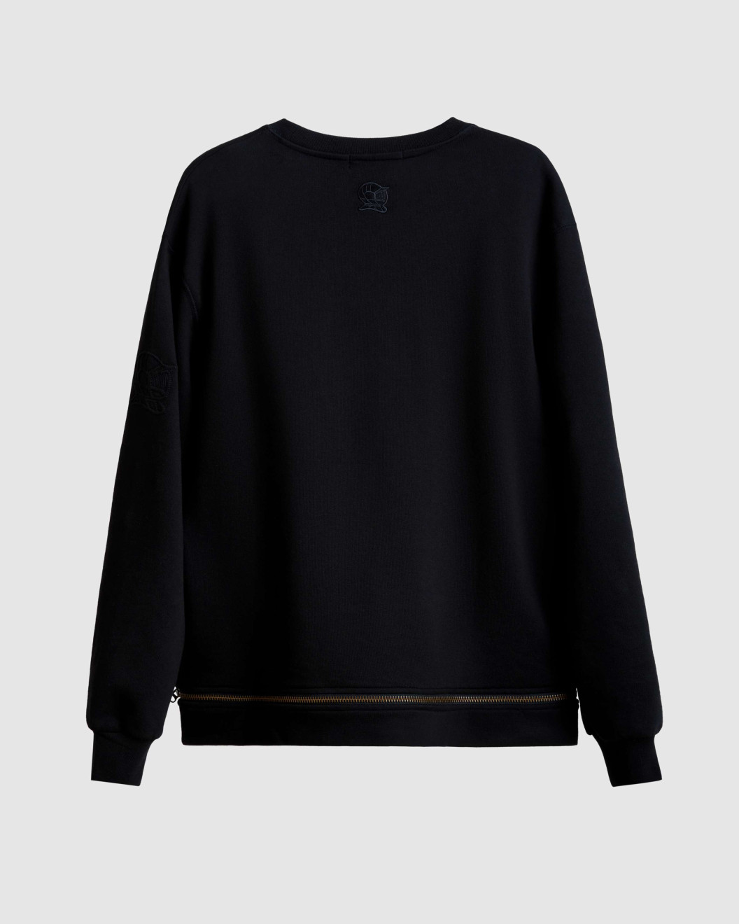 Men's Black Loop-Back Cotton Sweatshirt, with Casual Society Micro-Leather Embroidery