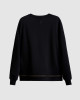 Men's Black Loop-Back Cotton Sweatshirt, with Casual Society Micro-Leather Embroidery