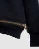 Men's Black Loop-Back Cotton Sweatshirt, with Casual Society Micro-Leather Embroidery