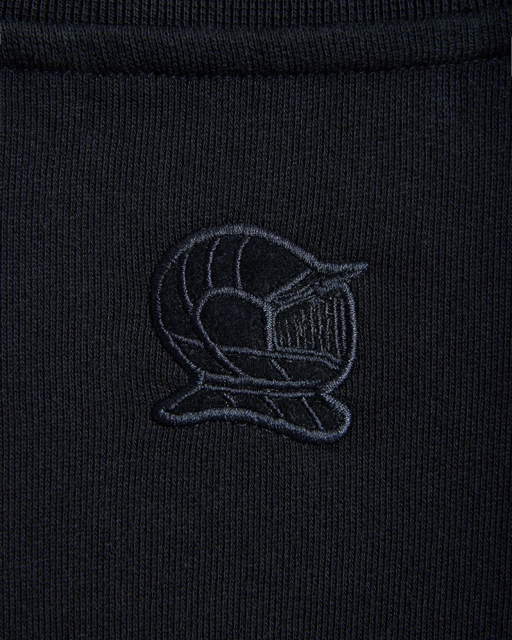 Men's Black Loop-Back Cotton Sweatshirt, with Casual Society Micro-Leather Embroidery