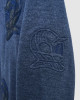 Men's Blue Loop-Back Cotton Sweatshirt, with Casual Society Micro-Leather Embroidery