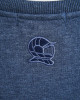 Men's Blue Loop-Back Cotton Sweatshirt, with Casual Society Micro-Leather Embroidery