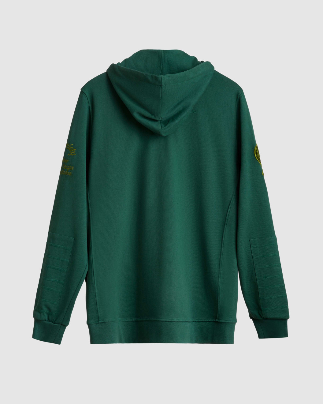 Men's Green Single Jersey Hoodie, with Casual Society Velvet Applique Embroidery