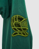 Men's Green Single Jersey Hoodie, with Casual Society Velvet Applique Embroidery