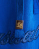 Men's Blue Single Jersey Hoodie, with Casual Society Micro-Laminate, Velvet Applique Embroidery