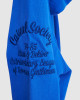 Men's Blue Single Jersey Hoodie, with Casual Society Micro-Laminate, Velvet Applique Embroidery