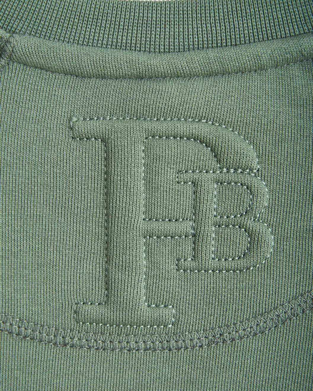 Men's Olive Loop-Back Sweatshirt, with Embossed Peaky Blinder Embroidery