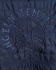 Men's Navy Loop-Back Cotton Sweatshirt, with Quilted Micro Leather and Velvet Applique Embroidery